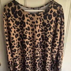 Pink clover leopard print long sleeve top size 3x NWOT
